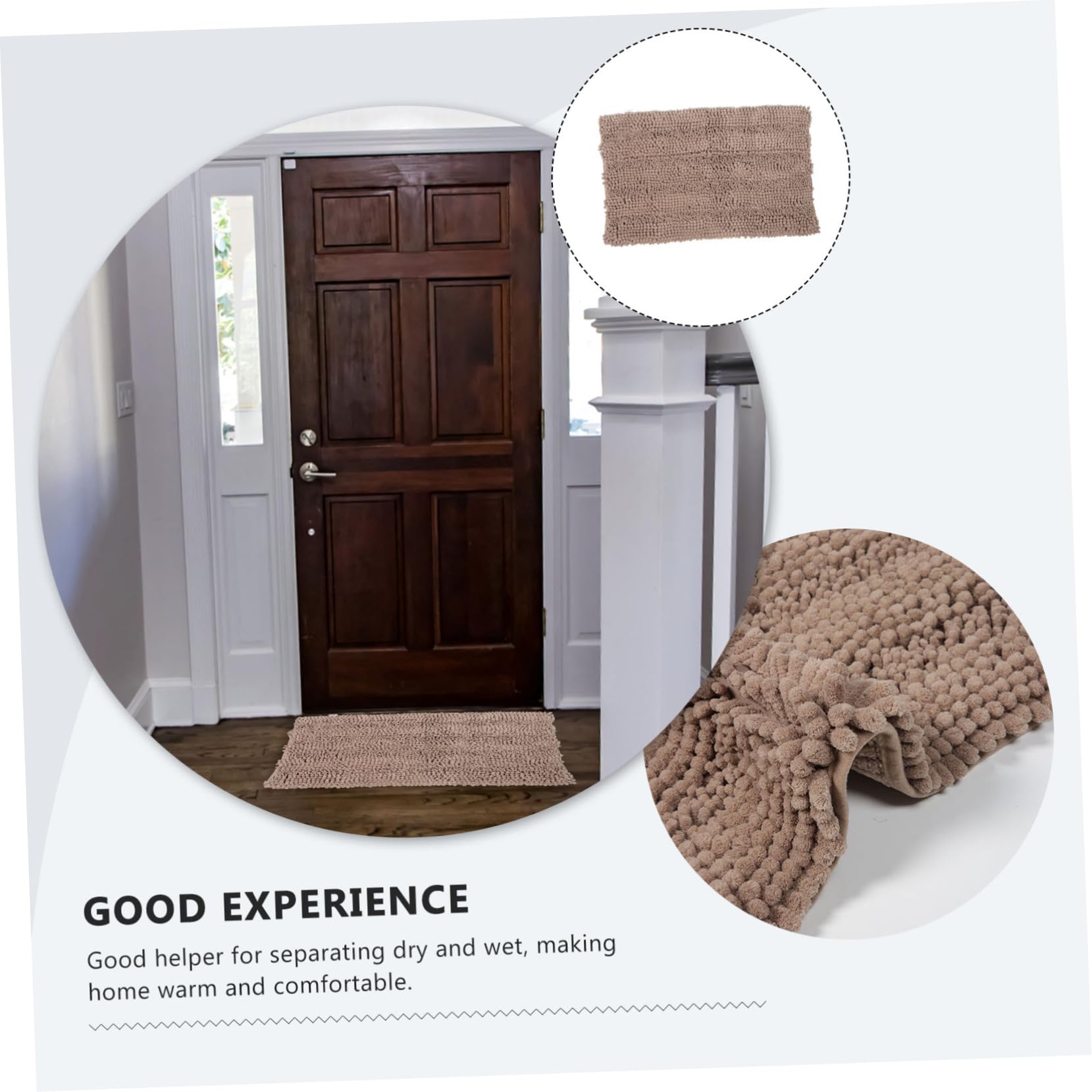 Tappeto Bagno in Ciniglia Extra Spesso Color Khaki | Assorbente, Lavabile in Lavatrice, Comfort Extra, Uso Interno per Pavimento