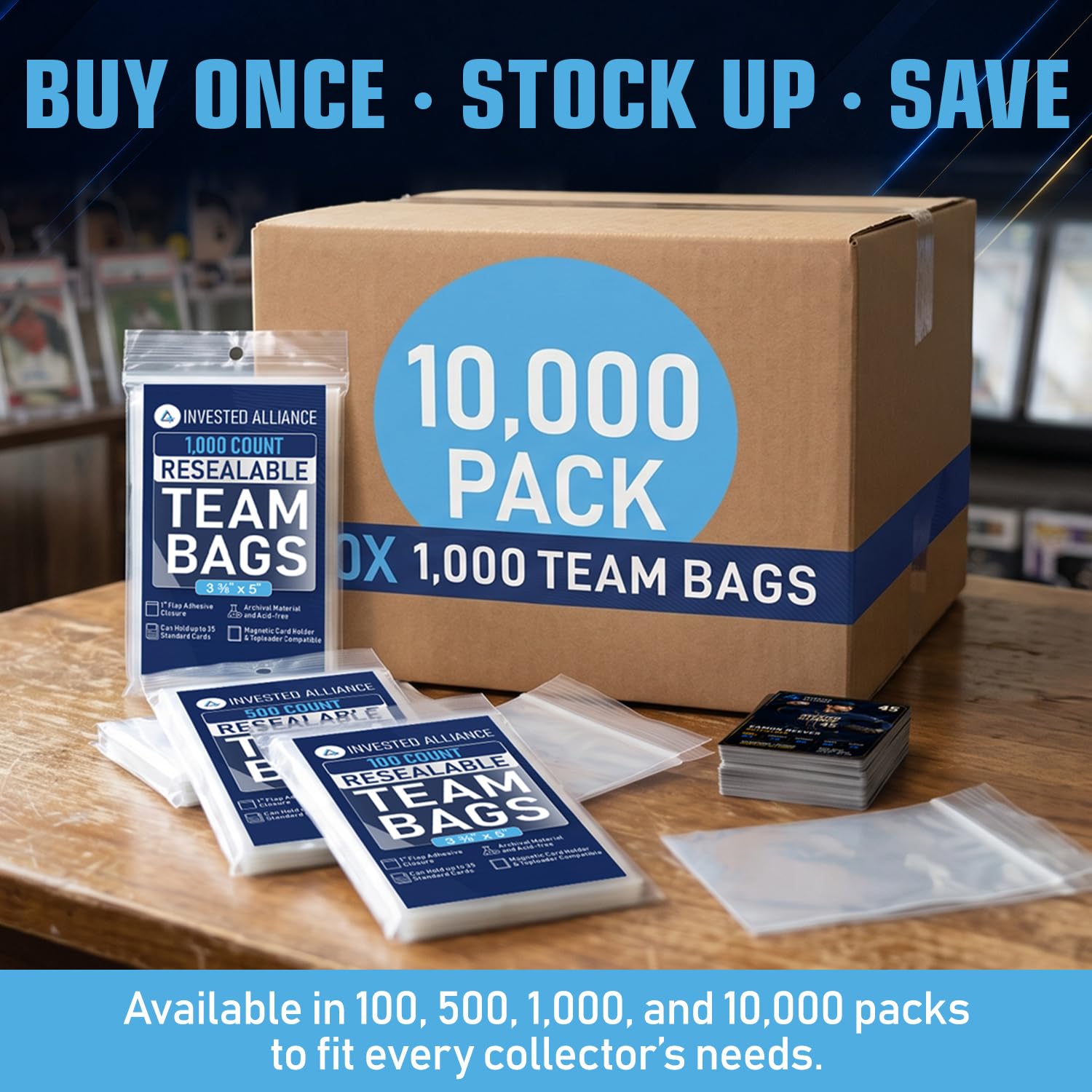 Invested Alliance Set richiudibile di borse per carte collezionabili | Ultra, TCG, Baseball, Sport Card Team Bags Sleeves. Adatto per caricatori superiori, supporti magnetici e semi rigidi. Maniche da