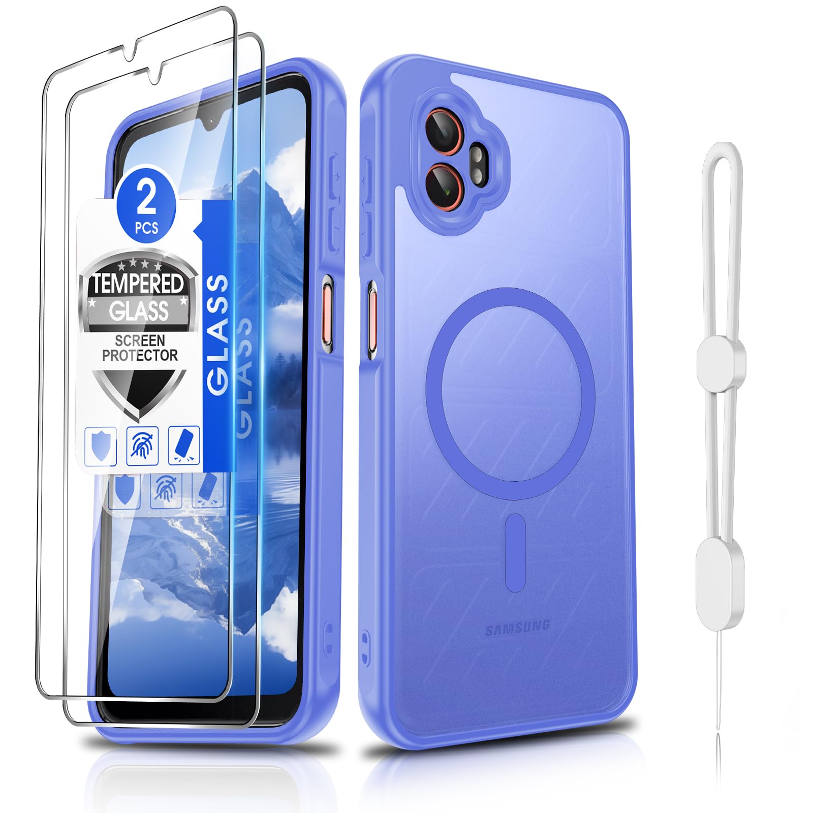 Dizn Matte Case for Samsung Galaxy XCover 7 Pro: Fit for MagSafe,SkyBlue