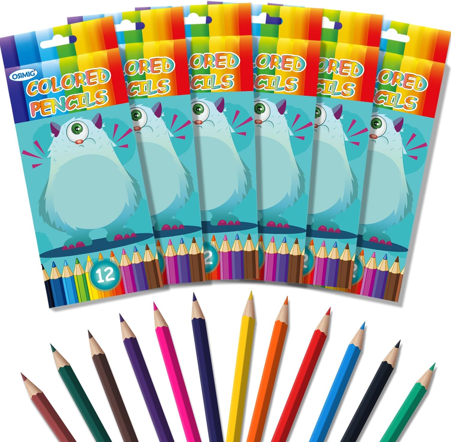 Amazon.com: OSIMIG 72 Count Colored Pencils Bulk, 6 Packs with 12 ...