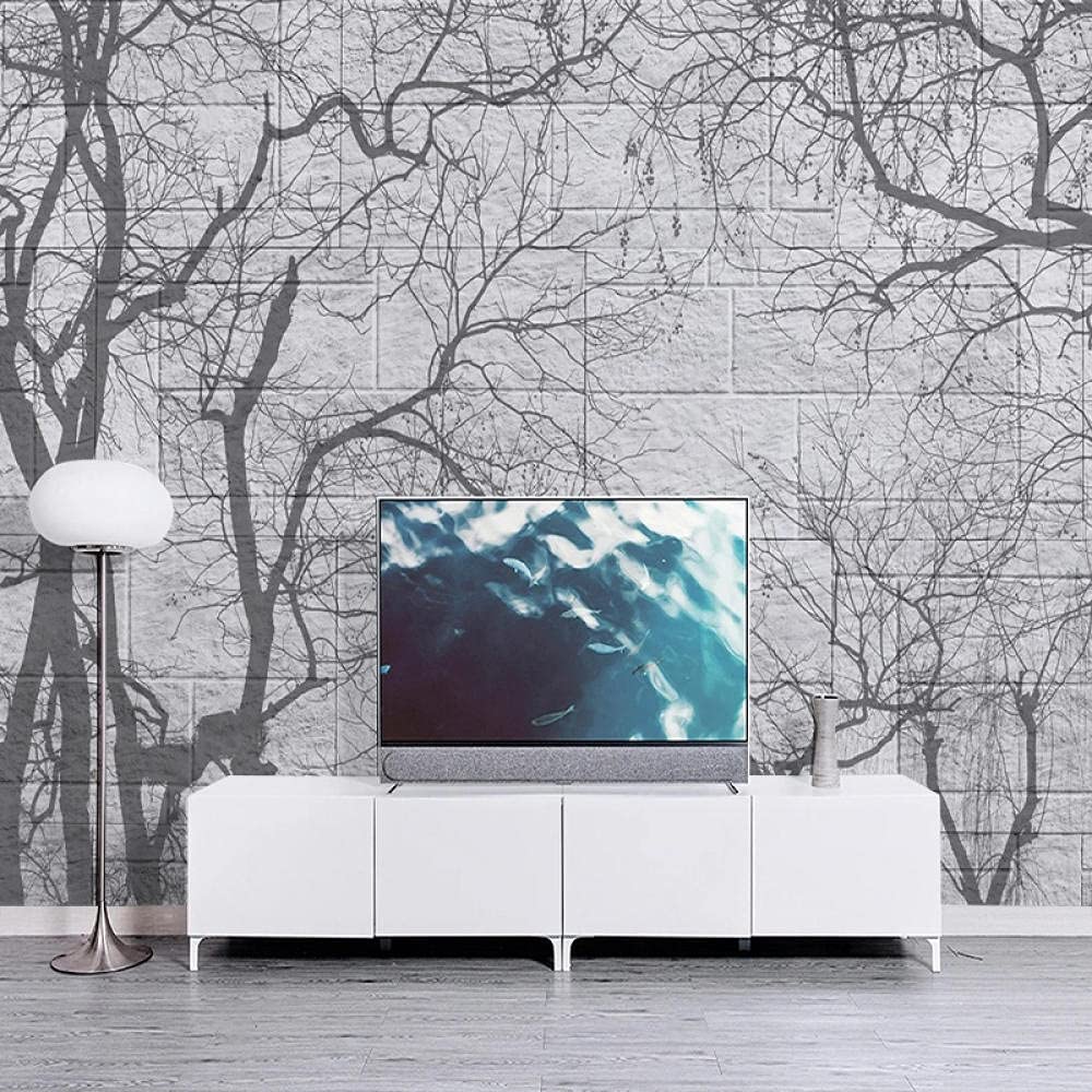 Carta da parati murale mattone pietra naturale albero sfondo carta da parati decorazione della casa arte design in bianco e nero 3D