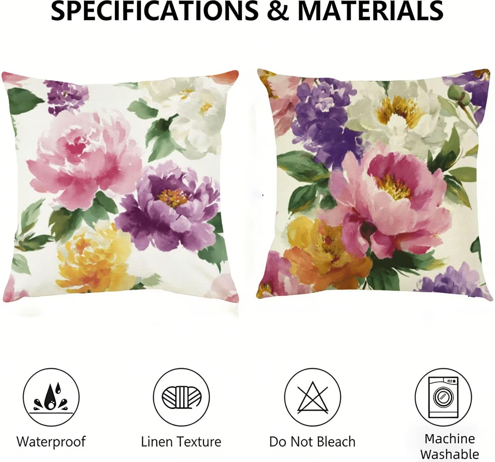 Générique Housse de Coussin Canapé Rose 75x75cm Exterieur Impermeable Flower Taie d'oreiller Décoratif Aesthetic Housse Coussin Decoration pour Chambre Sofa Jardin Balcon Terrasse Lot de 2. P-4883