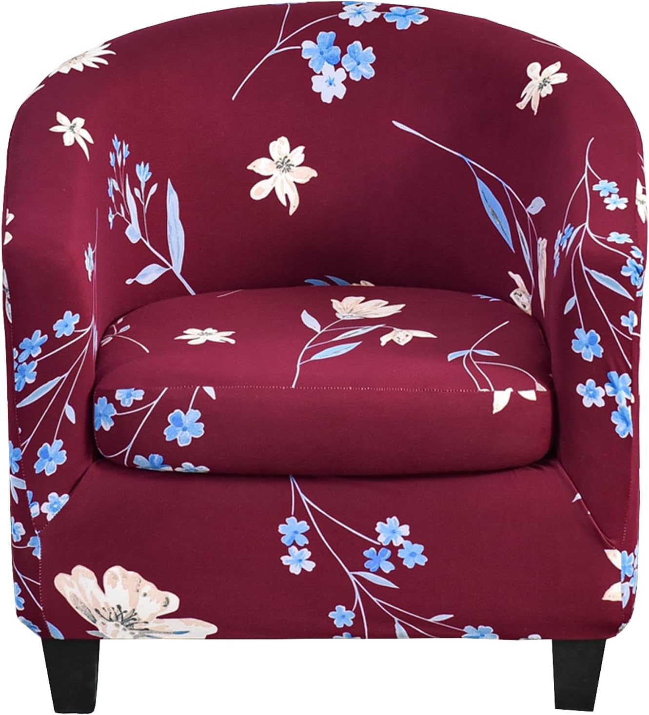 Club Chair Slipcover 2 Piece, Printed Tub Chair Cover Soft Spandex Stretch Club Chair Cover Armchair Chair Slipcovers with Elastic Bottom Removable Washable -H-2 Piece