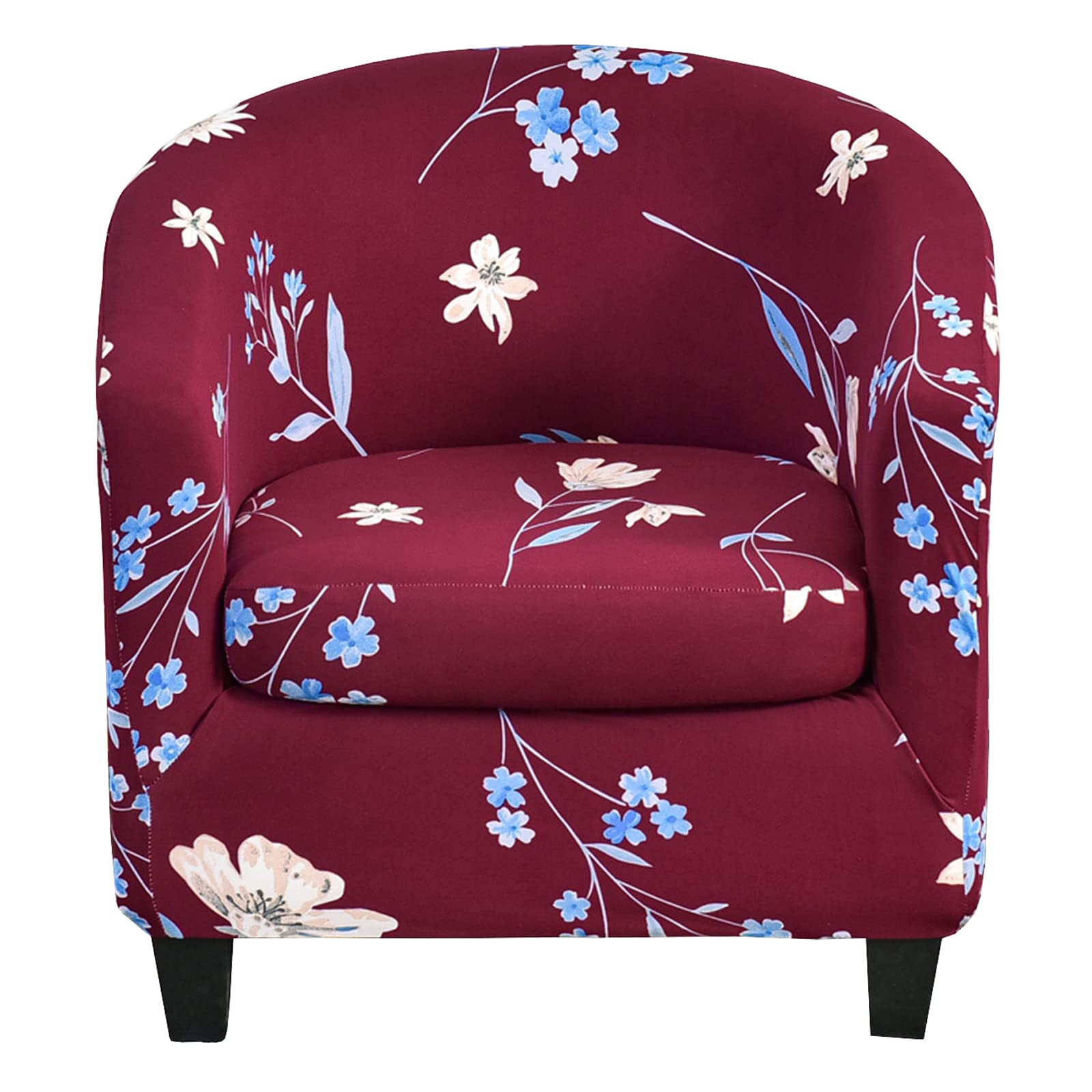 SVFOEBJM Club Chair Slipcover 2 Piece, Printed Tub Chair Cover soft Spandex Stretch club chair cover Armchair Chair Slipcovers With Elastic Bottom Removable Washable -A-2 Piece
