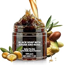 Moroccan Beldi Soap – Natural Organic Black Soap for Ideal for Body Scrub, Spa & Hammam Rituals, Removes Dead Skin Cells 200 grams