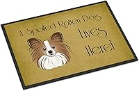 Vista 171 de Caroline's Treasures BB1449JMAT - Tapete de bienvenida de carlino negro, 24 x 36 pulgadas, tapete azul para puerta delantera, para interiores