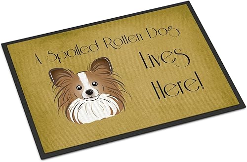 Miniatura 171 de Caroline's Treasures BB1449JMAT - Tapete de bienvenida de carlino negro, 24 x 36 pulgadas, tapete azul para puerta delantera, para interiores