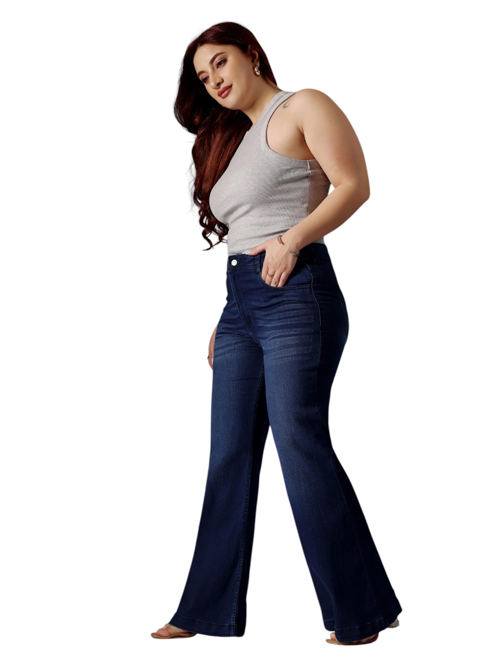 Women's High Rise Regular Length Stretchable Bootcut Denim Jeans