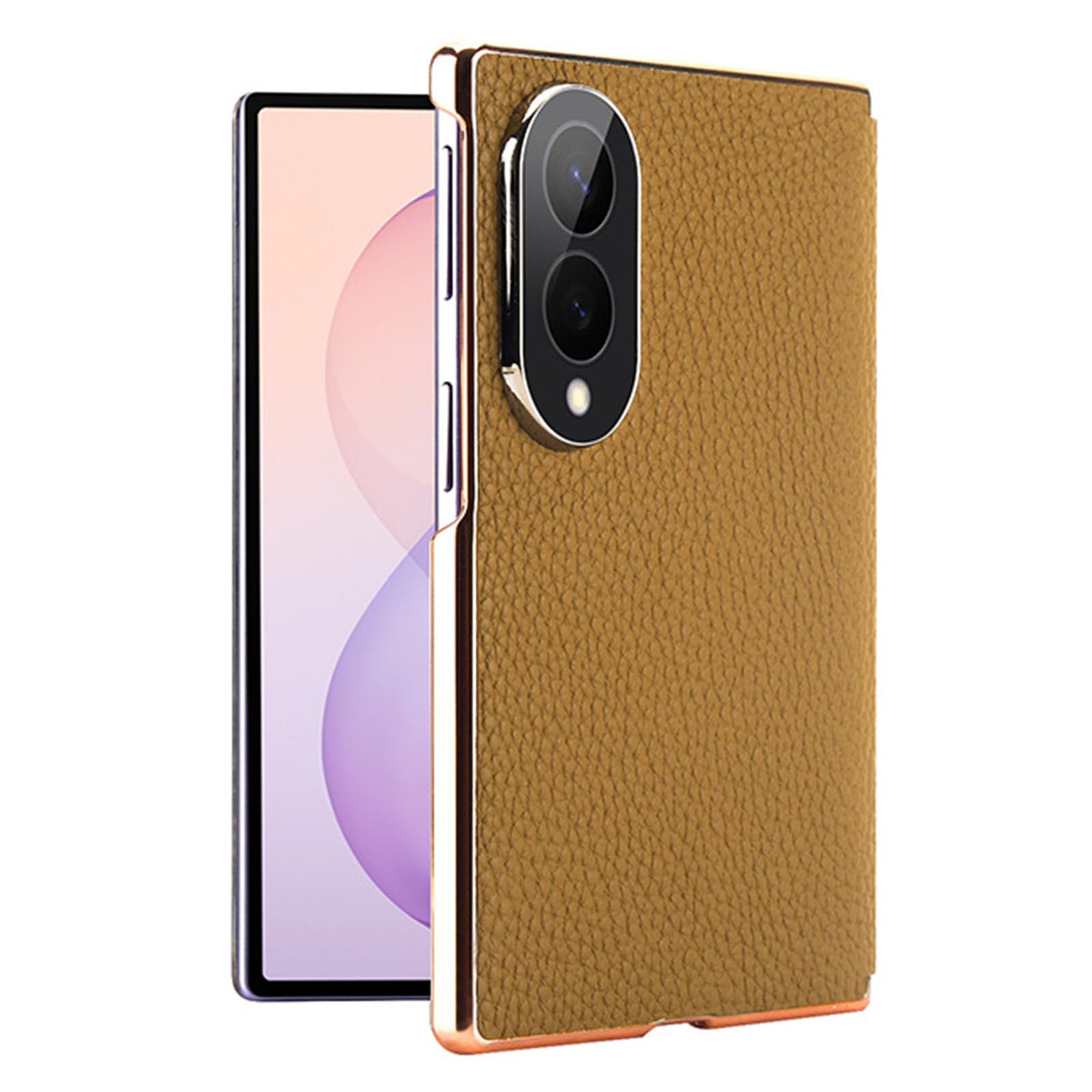 Ribaltabile Custodia per Samsung Galaxy Z Fold 8, Placcatura Vera Pelle