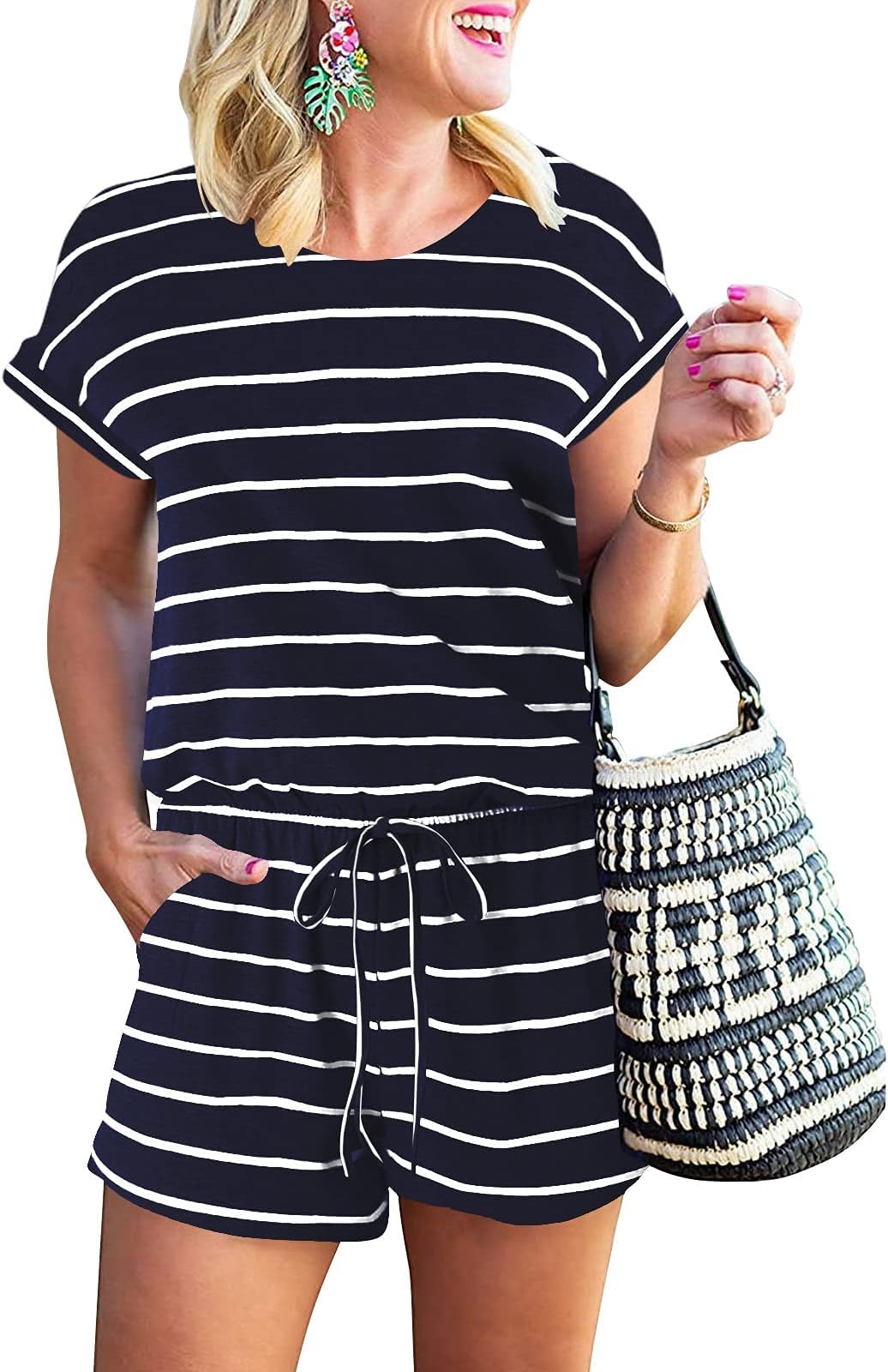 ANRABESS Women's Summer 2025 Casual Dressy One-Piece Jumpsuit