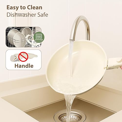 Miniatura 6 de Ollas y sartenes antiadherentes, juego de utensilios de cocina antiadherentes de cerámica, juego de cocina de inducción con mango extraíble,