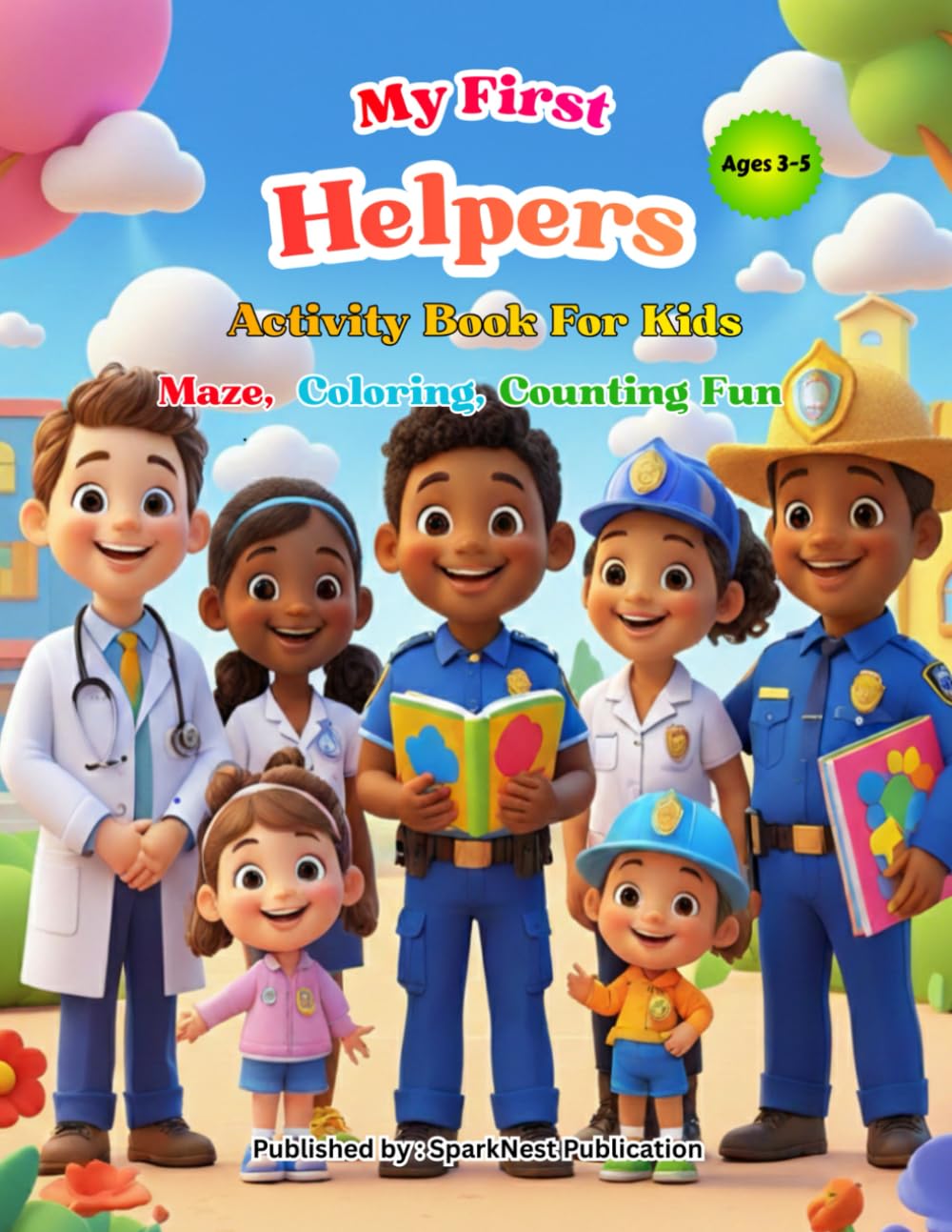 My First Helpers Activity Book for Kids 3-5: Learn, Trace, and Color with Community Helpers | Preschool & Toddler Educational Activity Book for Ages 3–5 (My First Maze, Coloring & Counting Books)