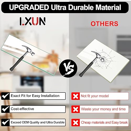 Miniatura 4 de Cubierta para refrigerador WR32X10155 ultraduradera compatible con GE Hotpoint JC Penny Kenmore LG RCA cubierta de cajón de vidrio para refrigerador