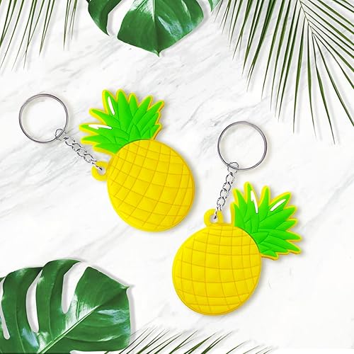 Miniatura 3 de CiciBear Paquete de 20 llaveros de piña, recuerdos de fiesta para fiesta temática hawaiana tropical Luau, baby shower, cumpleaños, recompensas de