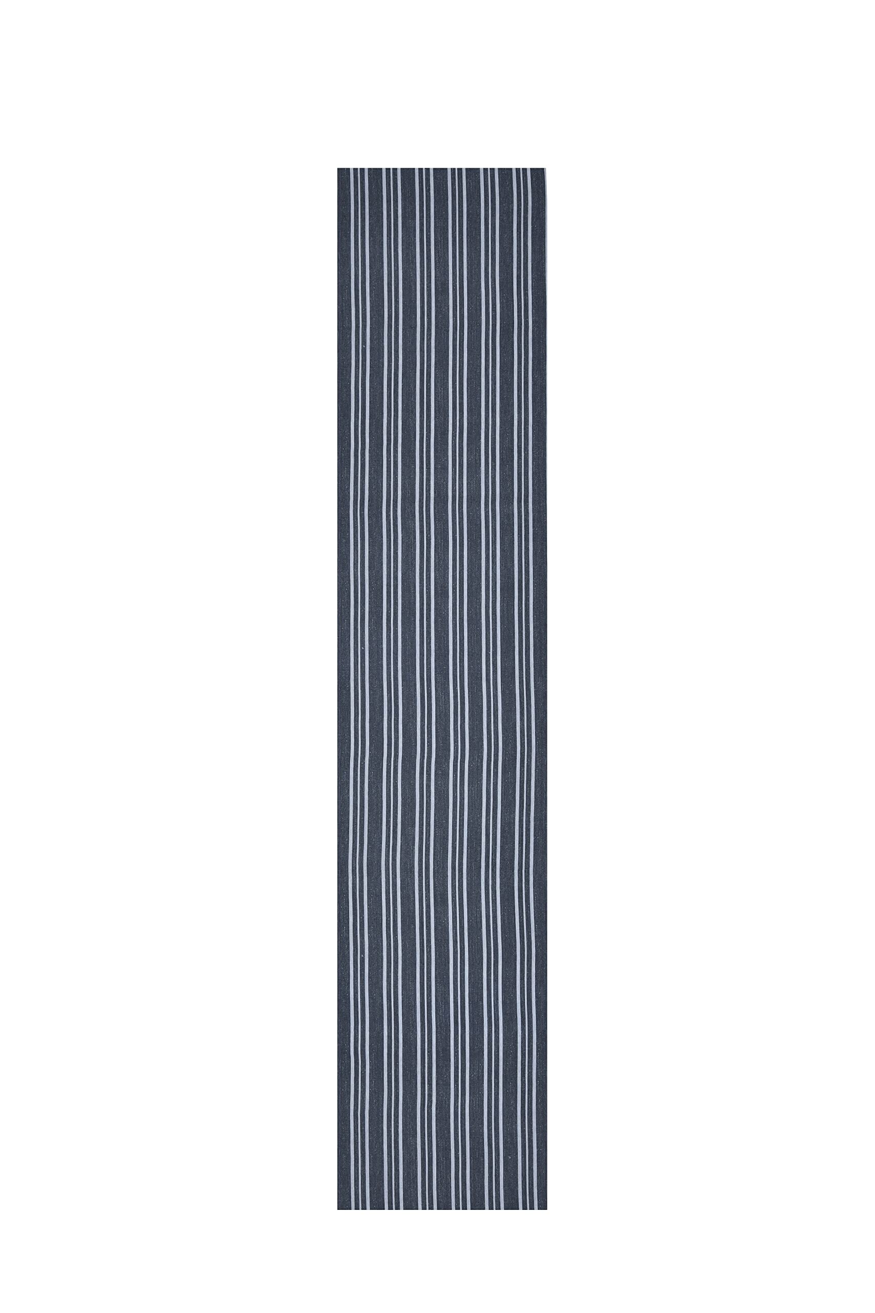 Sleepdown Table Runner 100% Cotton Half Panama Textured Stripes Printed for Dining Décor - Table Cover Cloth for Party, Banquet, Wedding & Outdoors - Grey - 220cm x 44cm