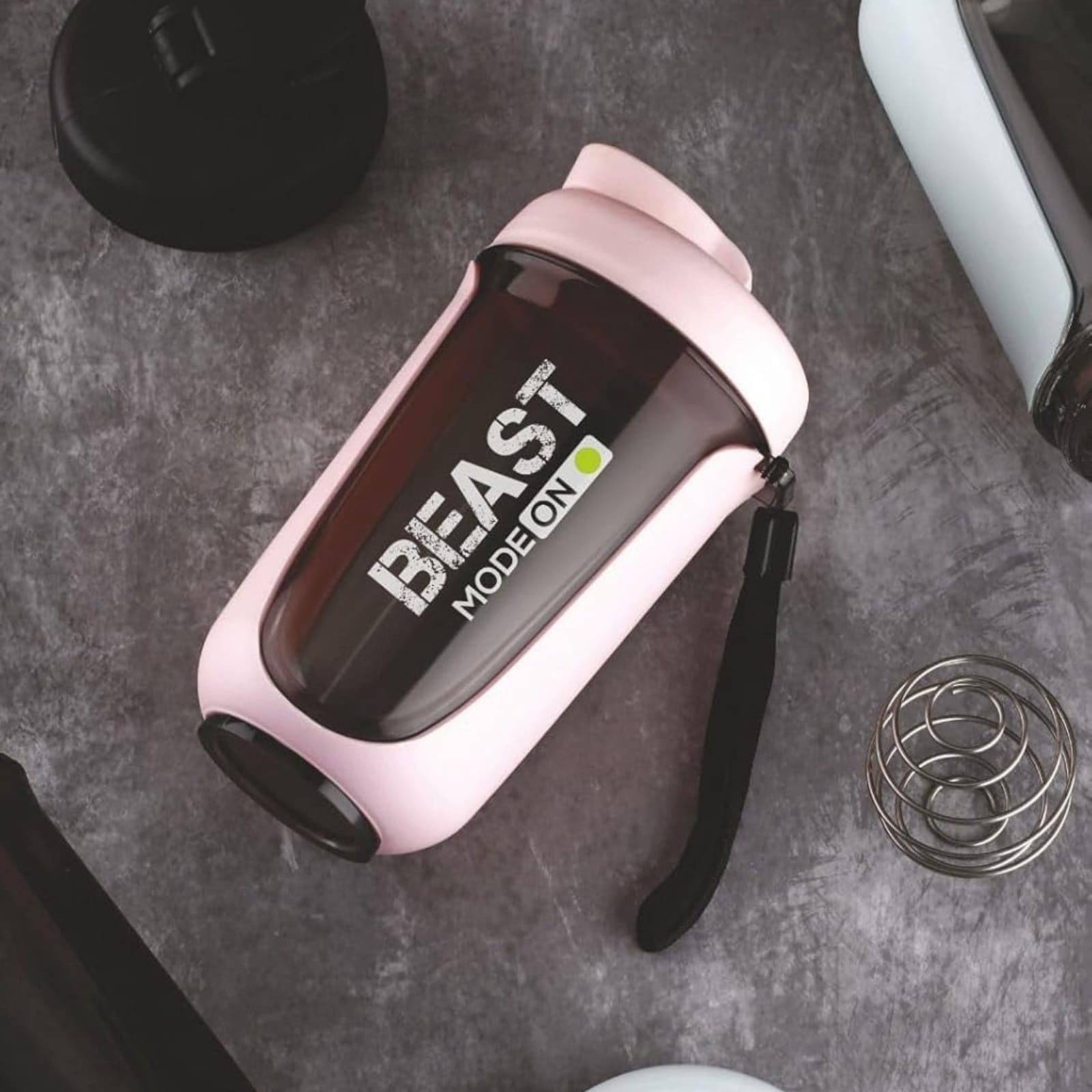 Protein Shaker Bottle with Mixing Spring, Portable Gym Water Bottle with Wrist Strap, Reusable Sports Drink Mixer for Protein Shakes, Supplements, Fitness & Travel-image-37