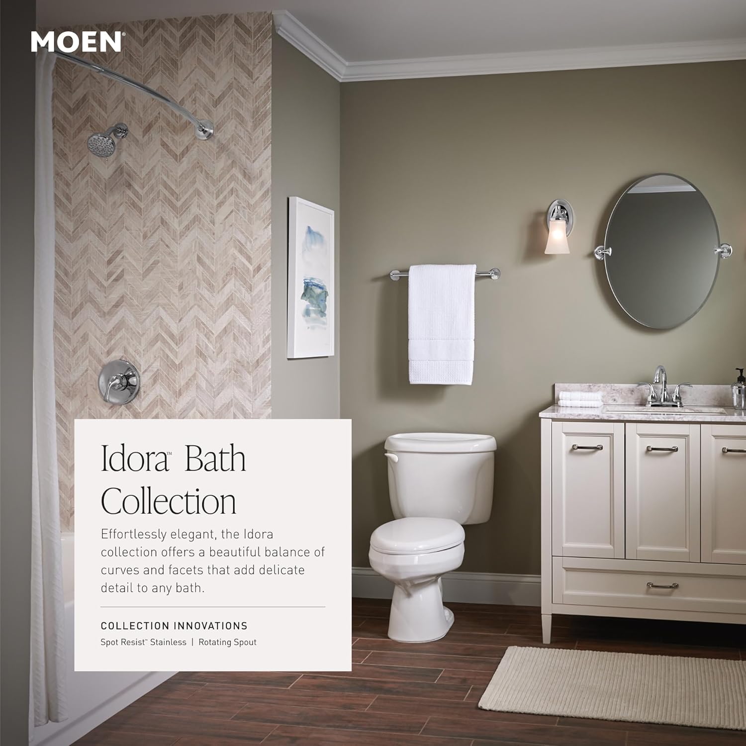 Moen Idora Chrome Two-Handle Centerset Bathroom Sink Faucet with Drain Assembly, 84115
