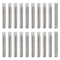 Vista 45 de uxcell Pasadores de acero inoxidable 304 de 0.05 x 0.236 pulgadas, 20 pines de cabeza moleteada con extremo biselado plano, clavijas de madera