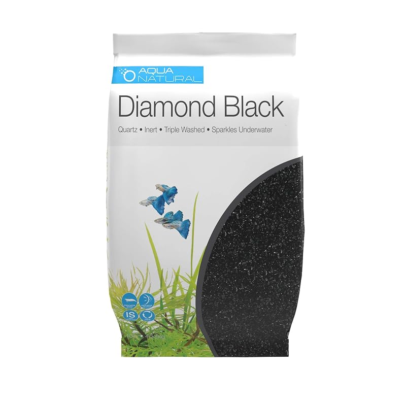 Cascalho fino para aquário em quartzo preto Aqua Natural Diamond Black 4,54 kg