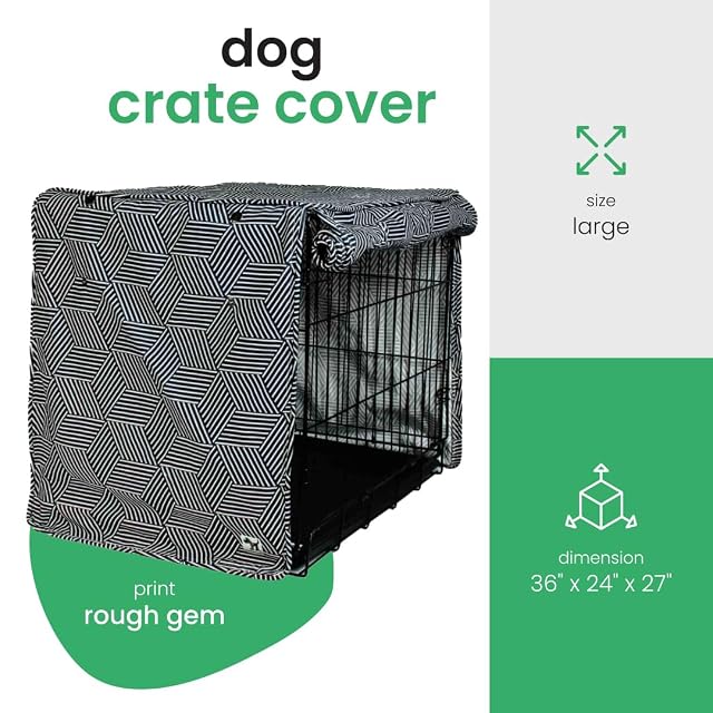 Foto 2 de 7 de Funda para jaula de perro de 91 cm, la funda grande mide 91 x 61 x 69 cm, dos puertas enrollables