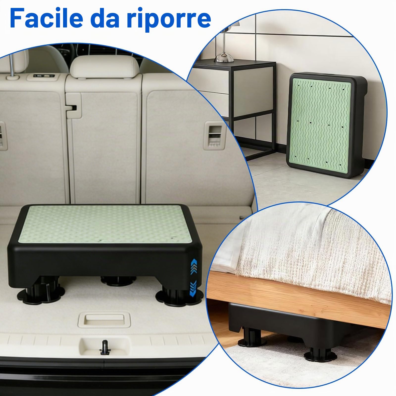 Pedana antiscivolo per interni ed esterni, fino a 200 kg, regolabile in altezza a 3 livelli, supporto portatile per salire e scalare
