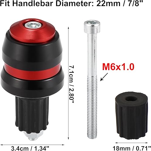 Miniatura 3 de Motoforti 1 par de tapones de extremo para manillar de motocicleta, 78 pulgadas, 0.866 in, universales, aleación de aluminio, tapones, tapones para