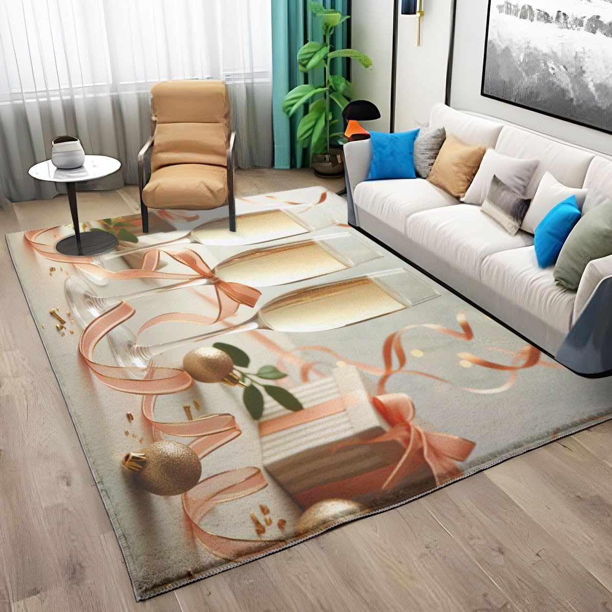 Tappeto a pelo lungo per soggiorno, lavabile in lavatrice, morbido, non perde pelo, per camera da letto, ufficio e cucina, facile da pulire (140 x 200 cm)
