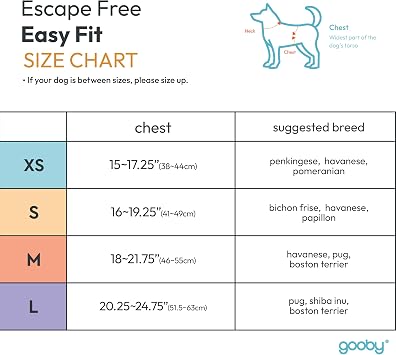 Gooby - Escape Free Easy Fit köpek koşum takımı, koşum takımlarından kaçmayı seven köpekler için küçük köpek koşum takımı, turuncu, beden L