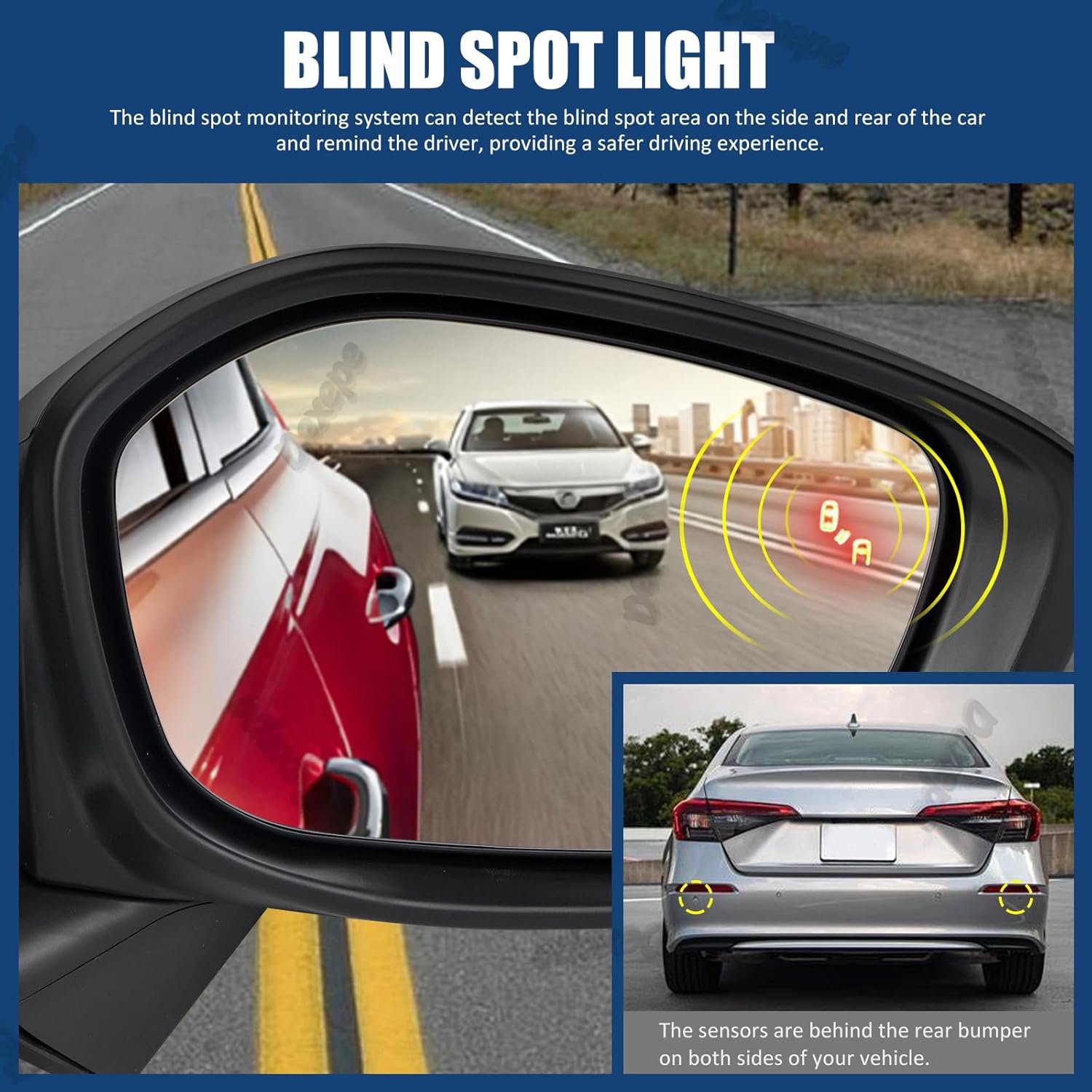 Passenger Side Mirror Assembly Compatible with Honda Civic 2022-2025 Heated with Blind Spot Monitor, Power Adjustable Glass Replace 76208T20A21 HO1321351 (7Pin Right)