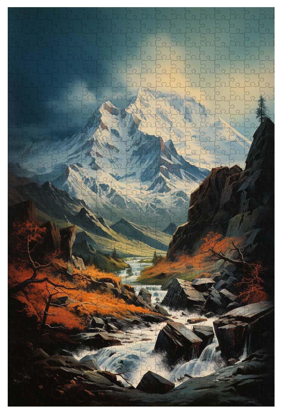 TWYYDP Puzzle 1000 Pezzi Adulti,Puzzle di Legno,Paesaggio Del Lago di Montagna di Neve,Bellissimi Dipinti di Decorazione Murale
