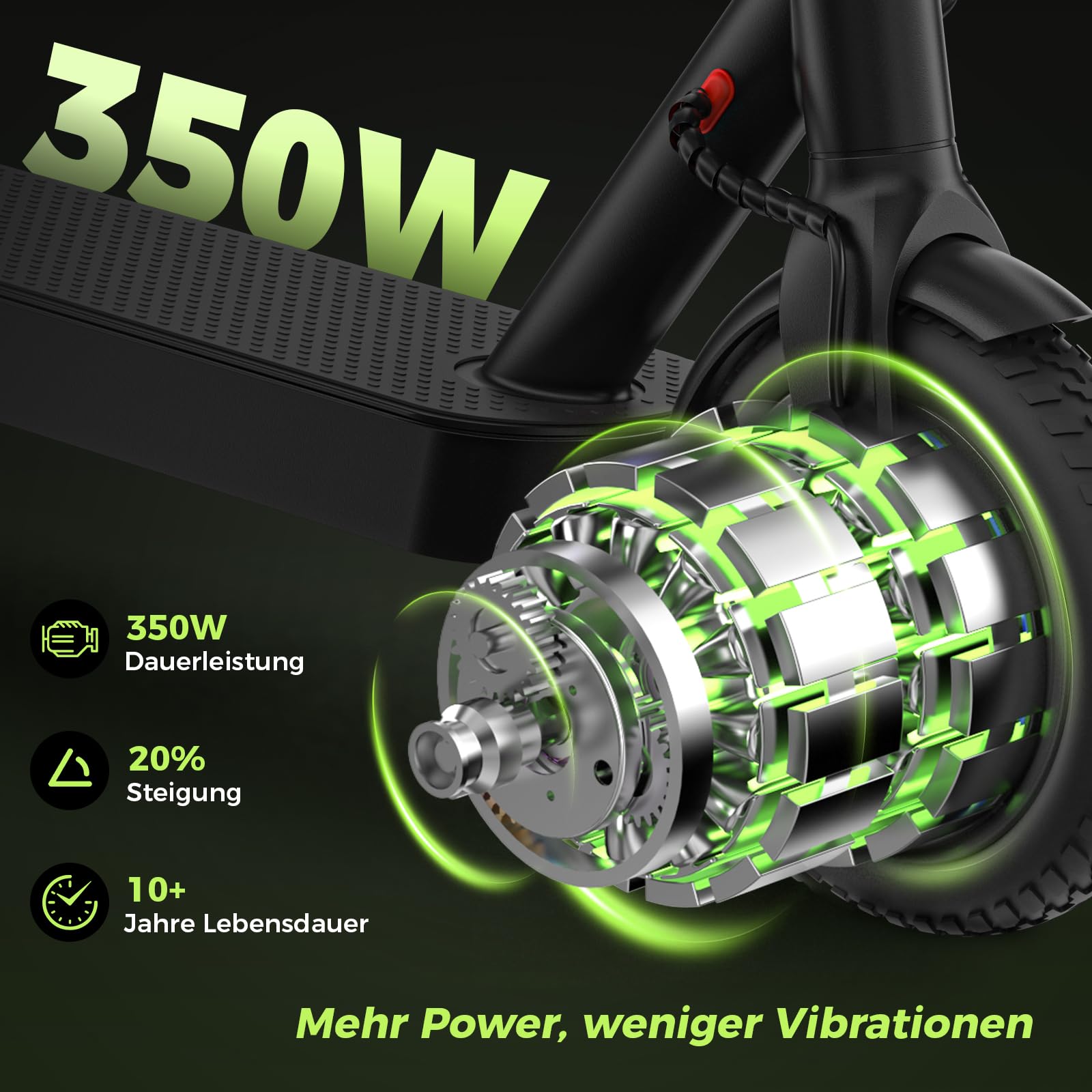 E Scooter mit Straßenzulassung (ABE), 8,5 Zoll Wabenreifen | 350W Motor | 30km Reichweite, 10 Zoll Wabenreifen | 500W Motor | 40km Reichweite, Duales Bremssystem & 20 km/h, Elektroroller bis 120 KG