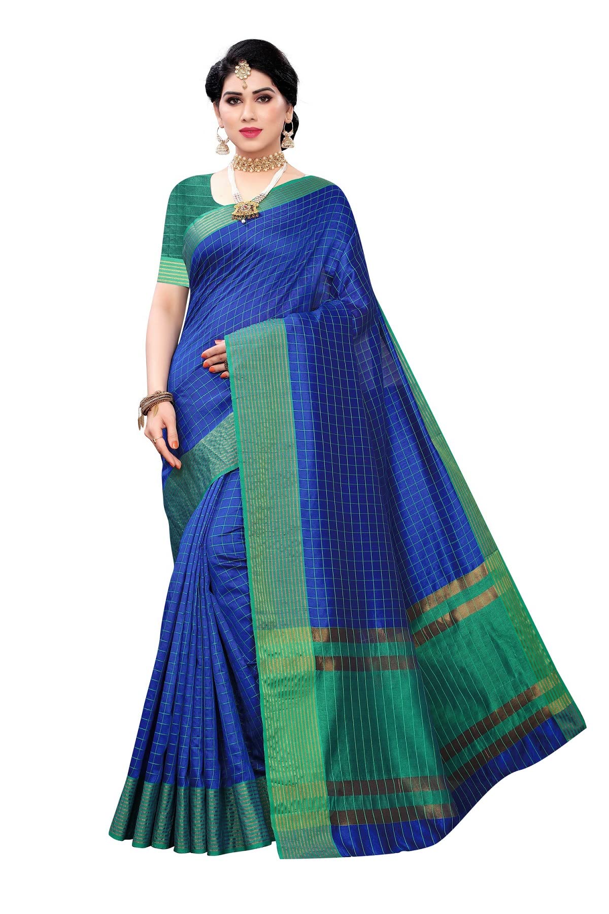IMTRA FASHION Women Indian Cotton Silk Printed Saree With Blouse Piece