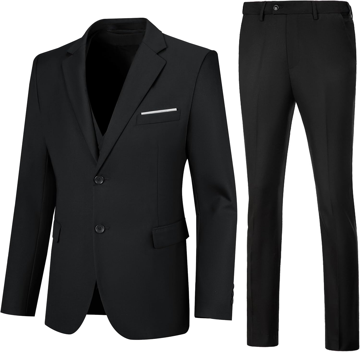 Men's Suit 3 Pieces Slim Fit Formal Business Wedding 2 Buttons Blazer Vest Pants Set Tuxedo - Image 7