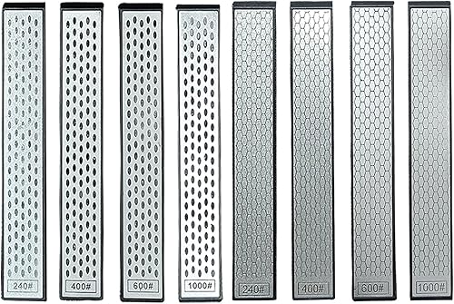 Piedra de afilar de diamante, afilador de diamantes de piedra, placa de superficie de panal con base antideslizante para tijeras, cuchillos, cocina