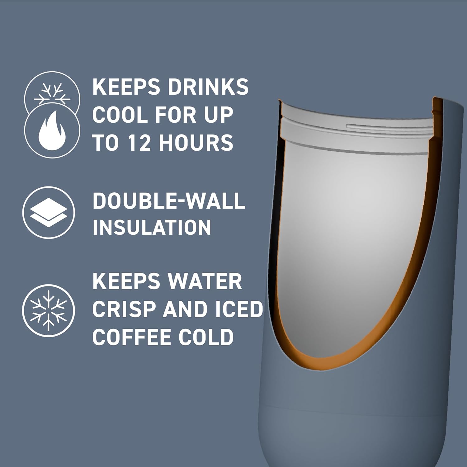 Asobu Orbit 30oz/900ml Water Bottle, Sleek Insulated Bottle with Pop-Up Lid and Carry Handle, Perfect for Iced Coffee, Travel, and Stylish Hydration