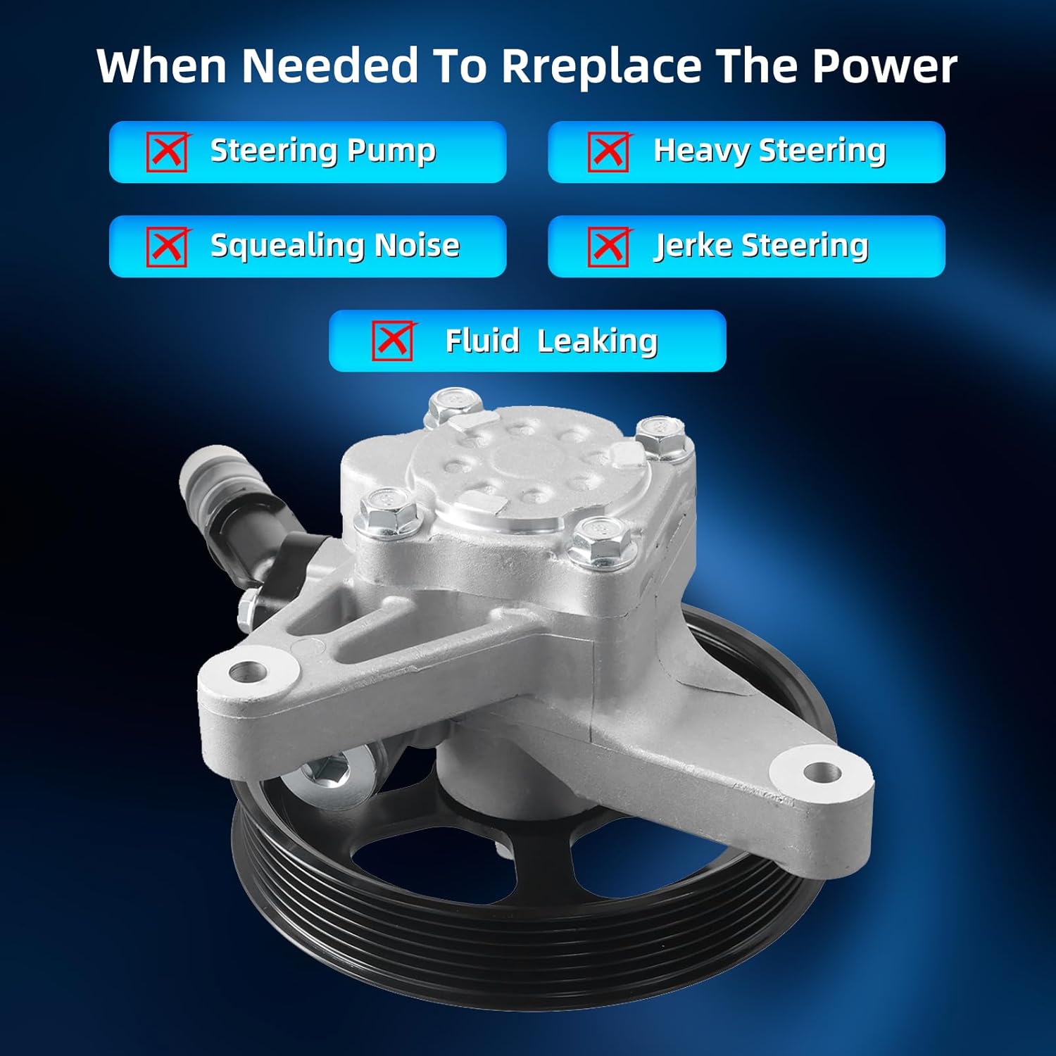 21-5442 Power Steering Pump with Pulley - Compatible with 2005-2010 Honda Odyssey, 2005-2008 Pilot & 2007-2013 Acura MDX - Replaces 56110-RDJA01, 56110-PVJA01