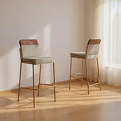 Kit 2 Banquetas Altas Duo Carraro Areia e Rosê