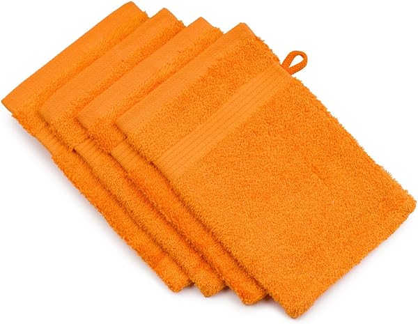 Gözze - New York Waschhandschuh, 4er Set, Weich und saugfähig, 100% Baumwolle, 17 x 24 cm - Gelb - 4