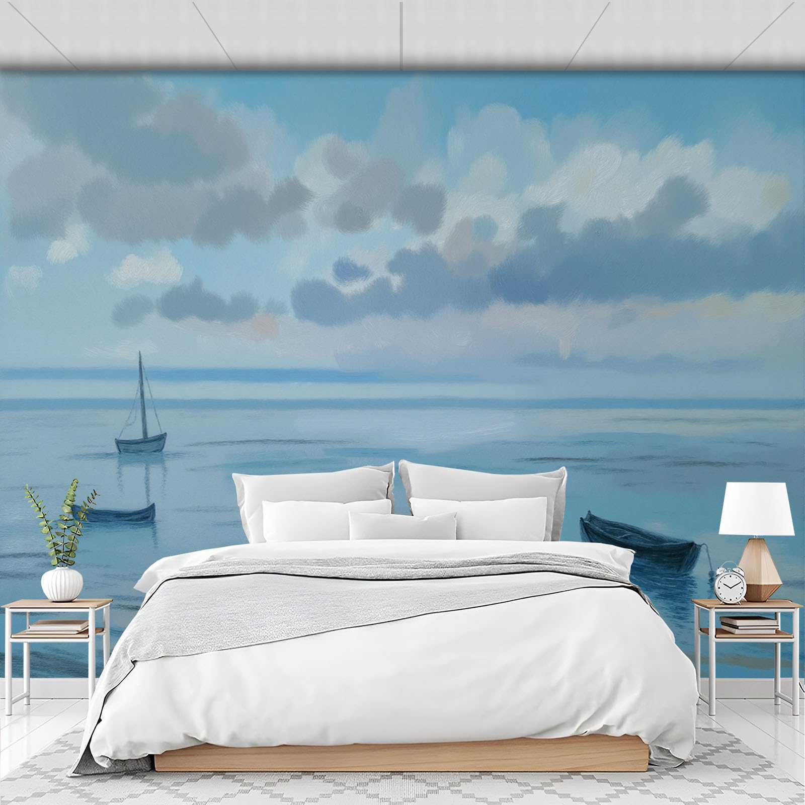Photo muraux 400x280cm avec papier peint 3D salon et poster mural géant voilier de peinture