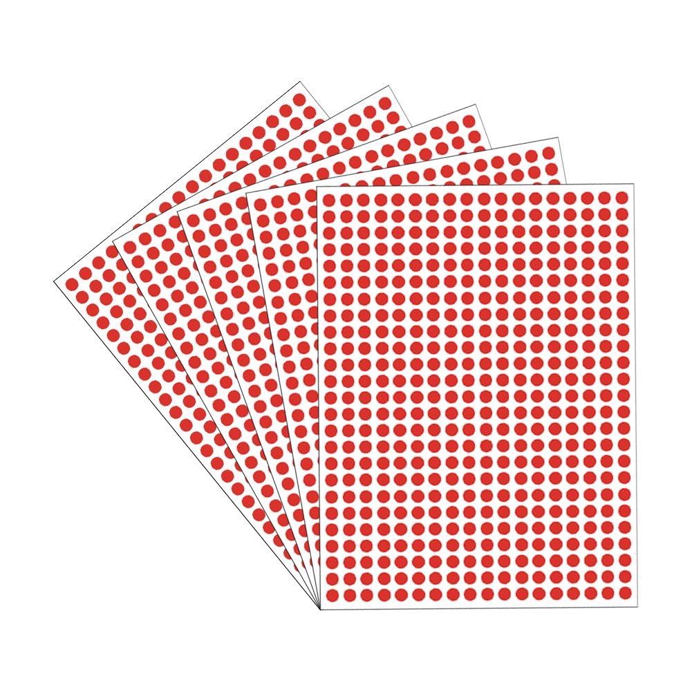 Lot De 4 500 Autocollants Ronds 6 Mm Rouge - Autocollants Code Couleur Pour Garage Et Organisation
