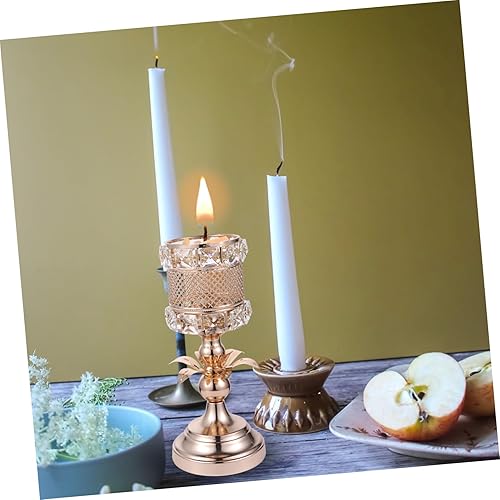 Miniatura 7 de IMIKEYA Candelabro Decoración de mesa de cena Decoración de oro Decoración de la boda Candelabro de Navidad Soporte de vela de cristal Soporte de
