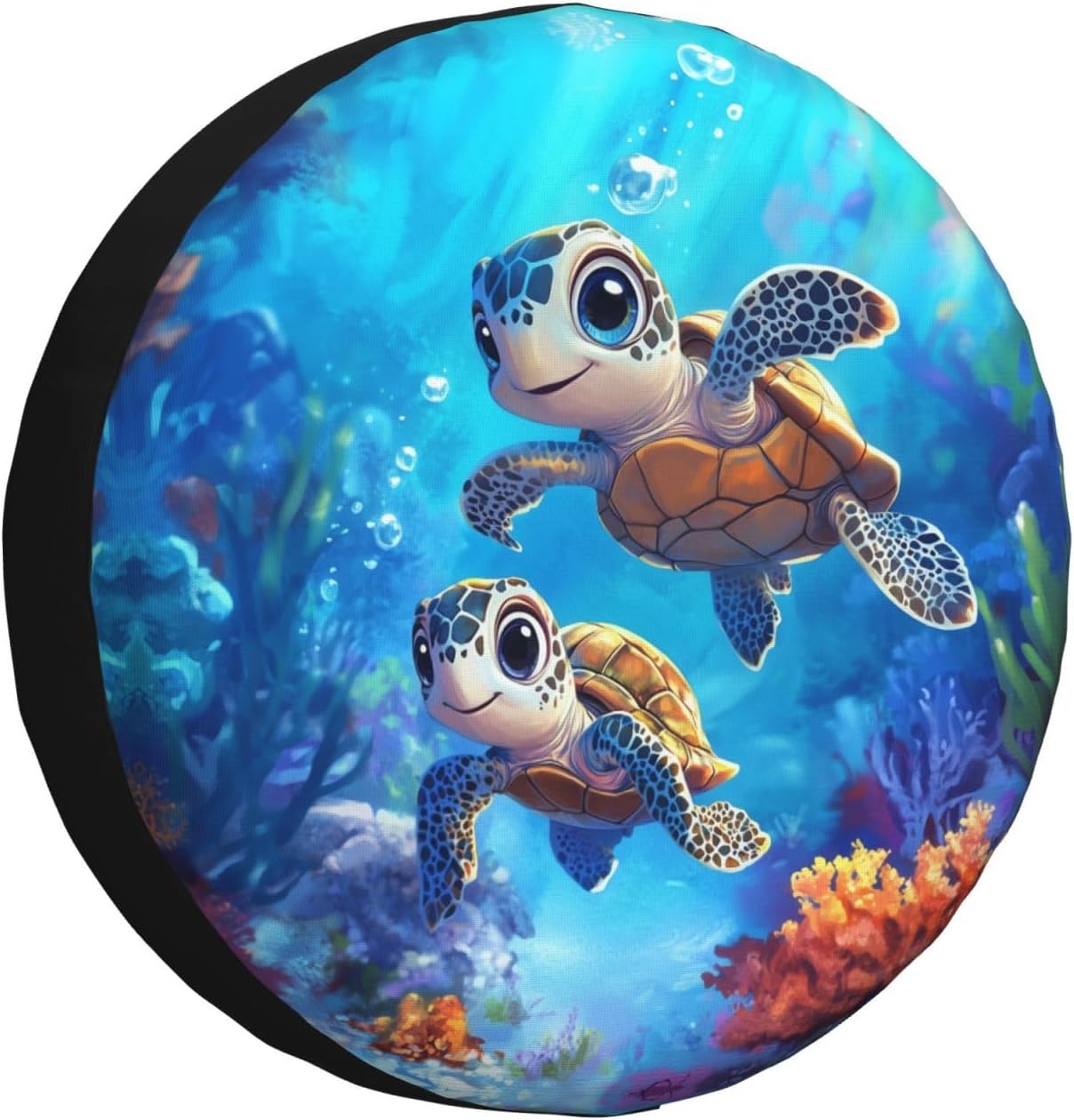 Baby Turtle Sea Spare Tire Cover Wheel Protectors for Rv Camper Travel Trailer SUV Truck 17 Inch