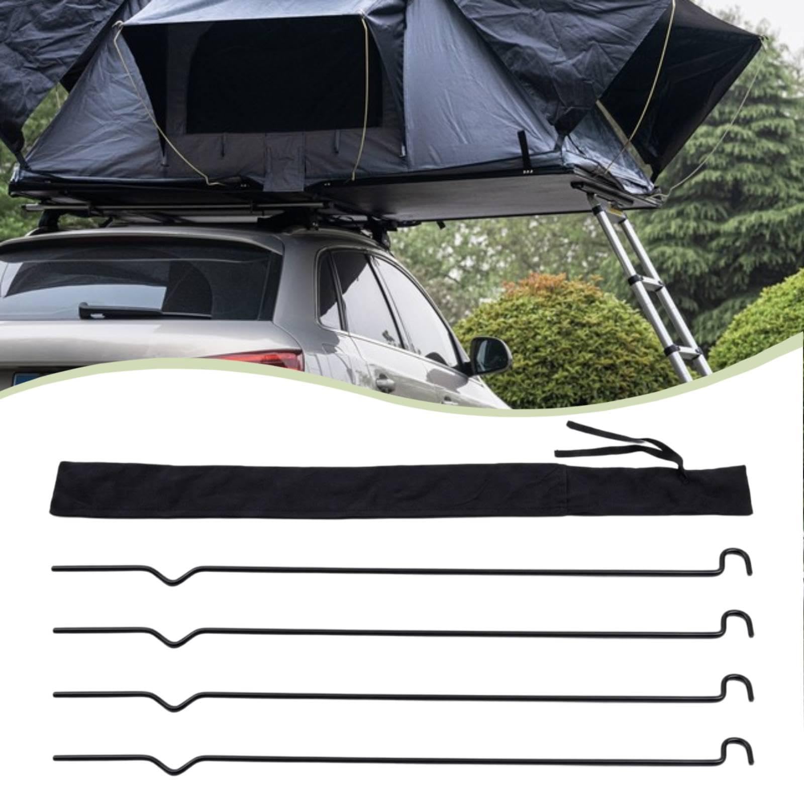 4 Teiliges Ersatz Dachzelt Fensterstützstangen Set Aus Metall für Markisen Und Dachzelte, Campingzubehör, Länge 105cm