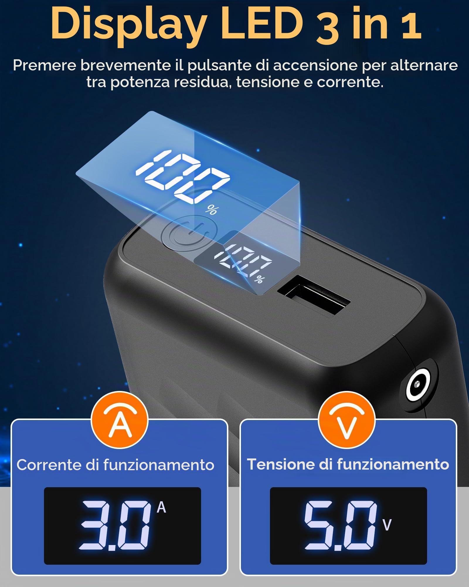 FERNIDA Power Bank leggero DC & USB Power Bank per gilet riscaldante, pantaloni, coperte, telefono cellulare | FERNIDA Powerbank Mini Power Bank con porta DC e USB per vestiti riscaldati, coperta termica e dispositivo smart mobile