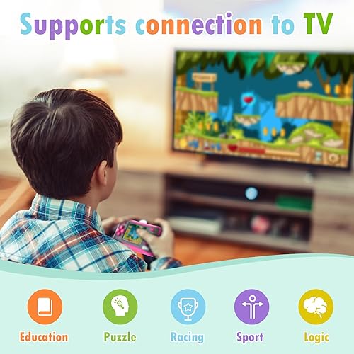 Miniatura 3 de Juego de mano para niños de 4 a 10 años, actualizado en 2025, 142 minijuegos clásicos, salida de TV, pantalla LCD de 2.5 pulgadas, sistema de arcada