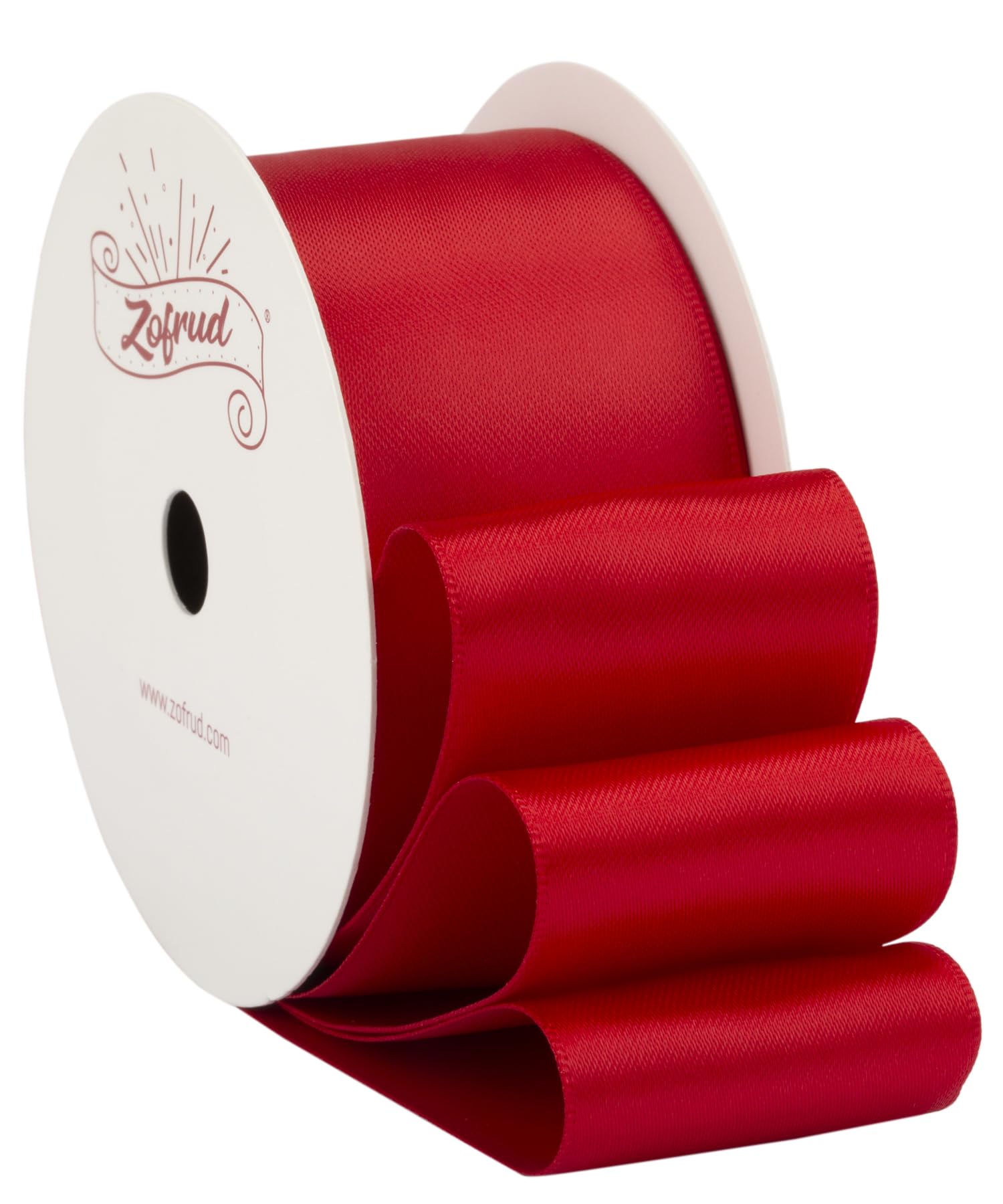 Zofrud Red Satin Ribbon 38mm x 9 Meters - Ideal for Crafts, Gift Wrapping, Flower Bouquet, and Weddings