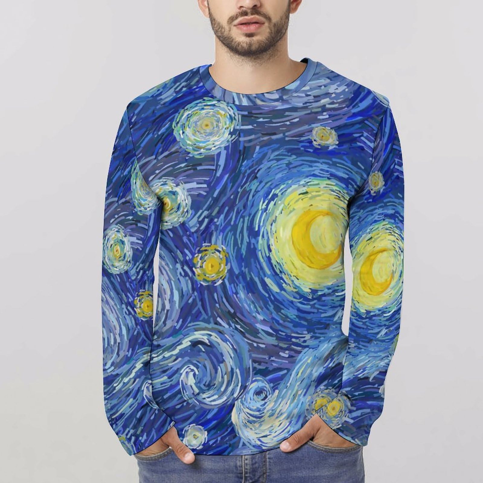 Amazon.co.jp: ゴッホ 星柄 長袖tシャツ メンズ レディース ロングt