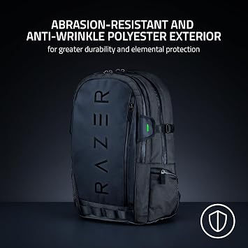 Razer Rogue V3 Backpack (15.6) Black Edition - Compact travel backpack (compartment for laptops up to 15 inches, wear-resistant, outer shell made of polyester) black