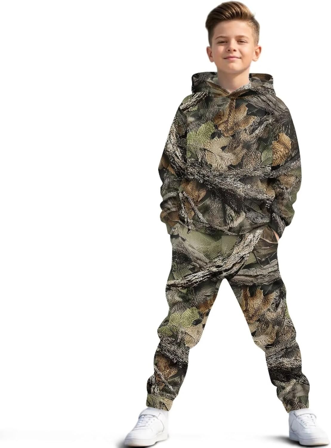 Pensura Girls Boys 2 Pack Outfits Sweatsuit Oversized Long Sleeve Hoodie Jacket and Sweatpants Set