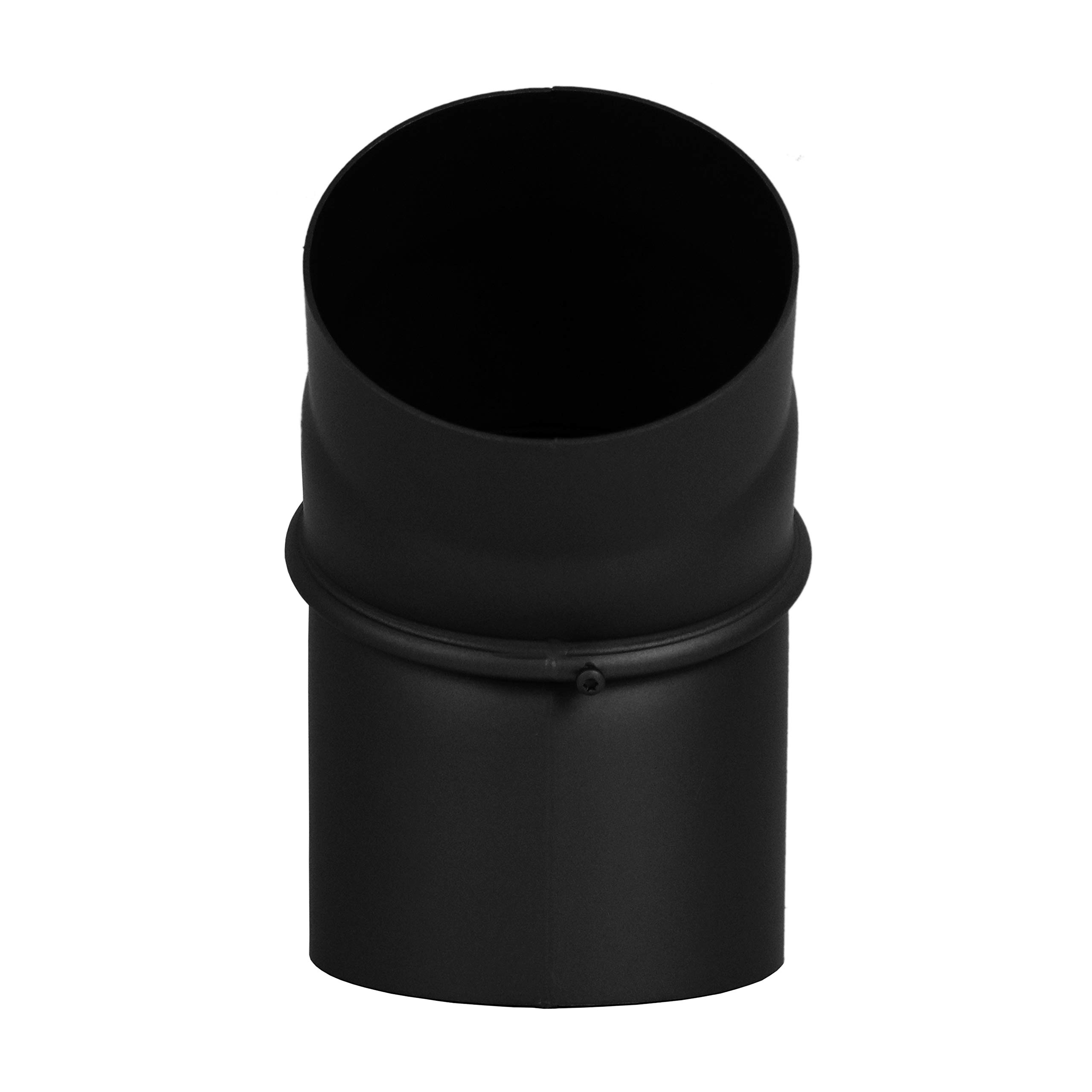Tubo a Gomito per Stufa 130 mm Nero - Regolabile 0–45° in Acciaio 2 mm - Gomito Girevole per Condotto Fumi – Tubo Fumi Stufa a Pellet, Legna e Caminetto